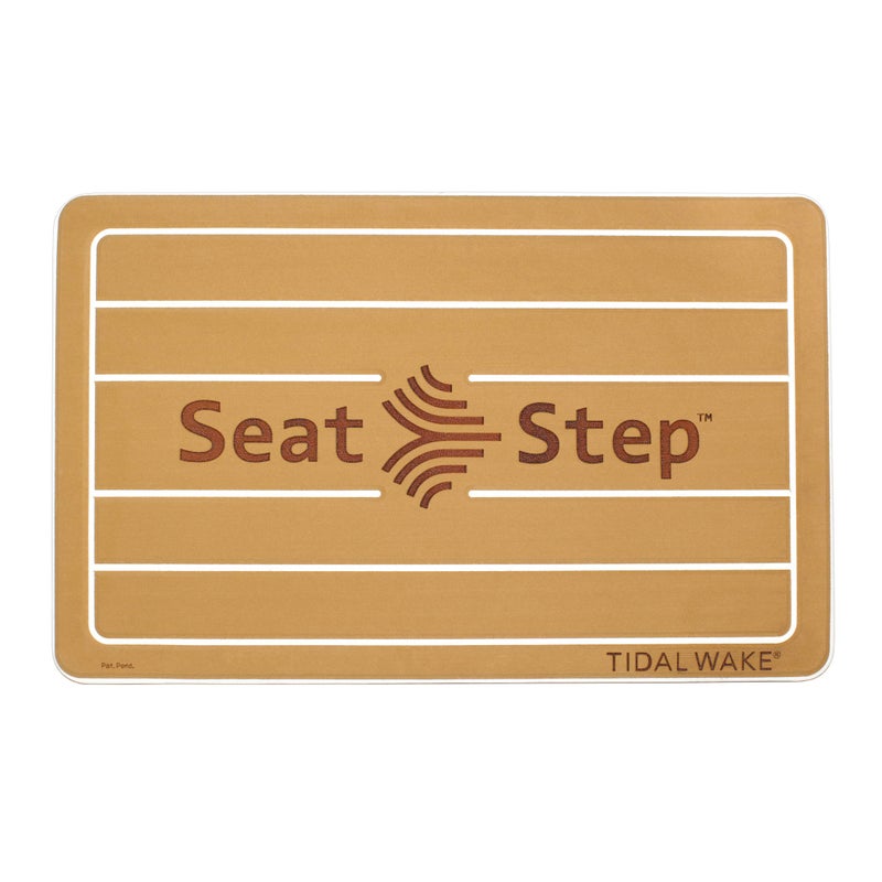Tidal Wake Seat Step Non-Slip Marine Matâ€“ Protects Boat Seats & Upholstery from Rips, Dirt & Wear from Stepping on Seats-ideal for Cushions, Seat Covers, Vinyl Upholstery (Tan/White) - Image 1
